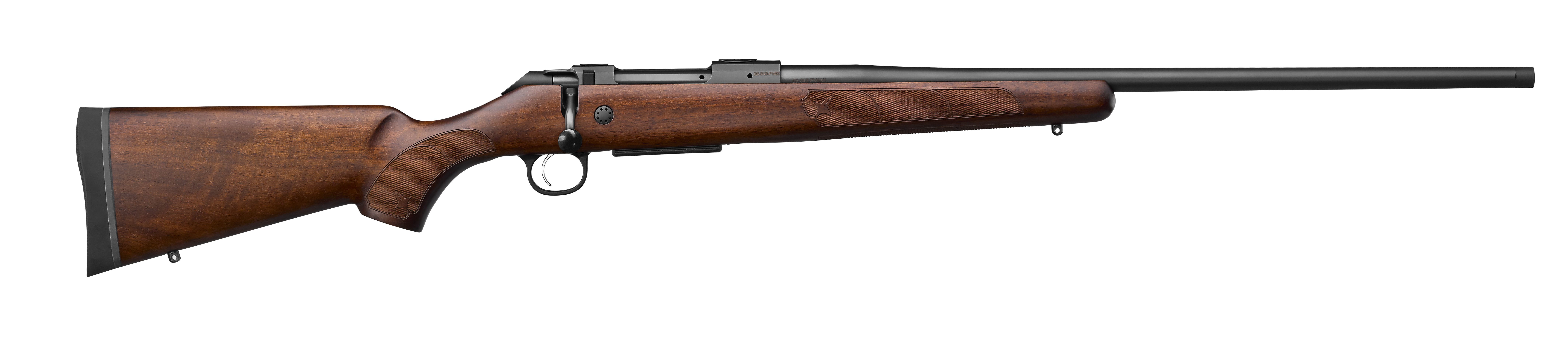CZ 600 PLUS ST2 AMERICAN, 308 WIN, 5 RD, 20IN, 9/16X24, DRILLED AND TAPPED, WALNUT STOCK